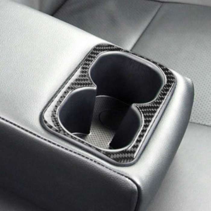 Car Carbon Fiber Rear Center Armrest Cup Holder Decorative Sticker for Mitsubishi Lancer EVO 2008-20