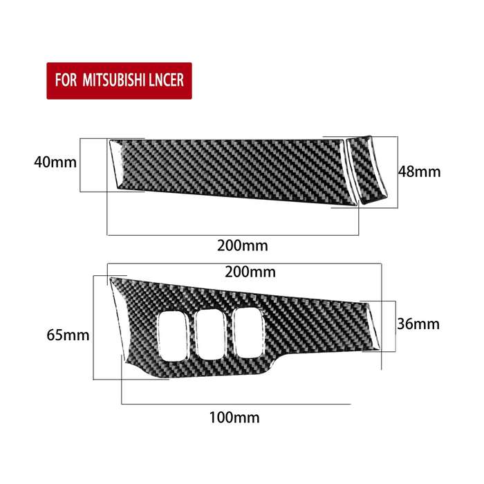 3 PCS Car Carbon Fiber Driver Light + Dashboard Decorative Sticker for Mitsubishi Lancer EVO 2008-20