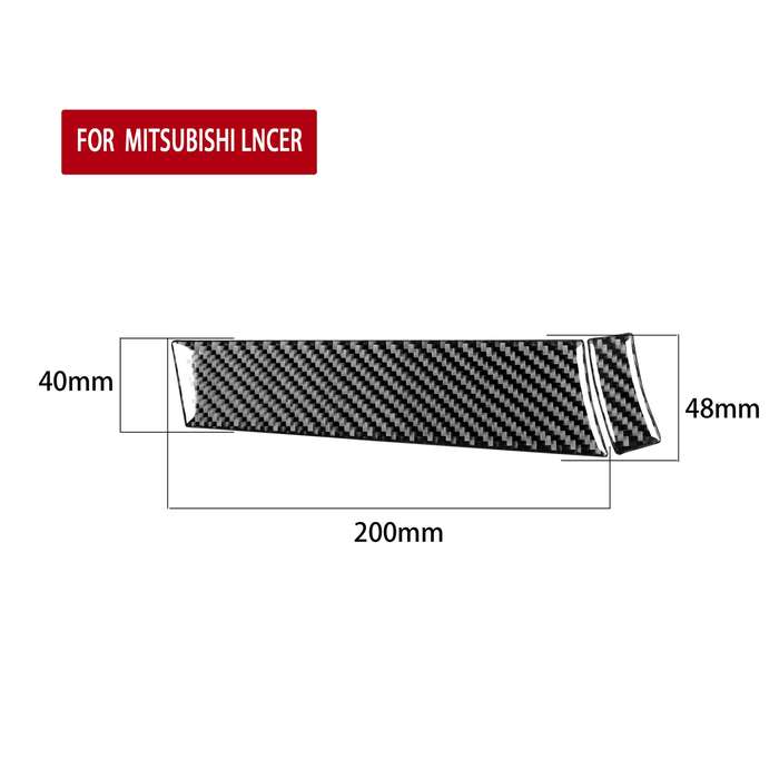 2 PCS Car Carbon Fiber Driver Dashboard Panel Decorative Sticker for Mitsubishi Lancer EVO 2008-2015