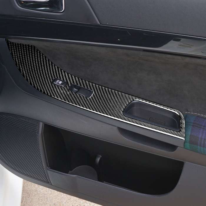6 PCS Car Carbon Fiber Glass Lift Panel Decorative Sticker for Mitsubishi Lancer EVO 2008-2015, Righ