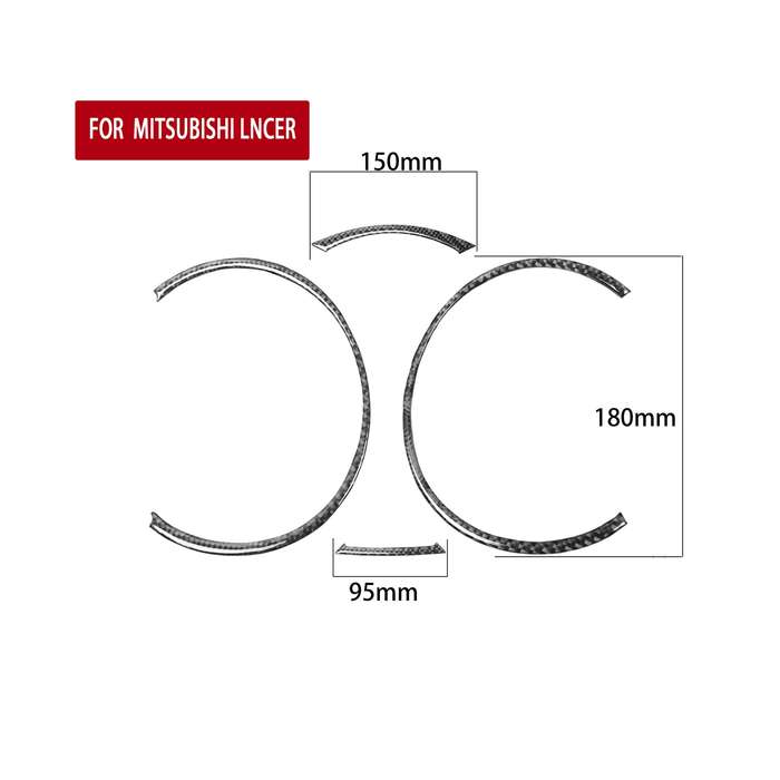 4 PCS Car Carbon Fiber Speedometer Decorative Sticker for Mitsubishi Lancer EVO 2008-2015, Left and