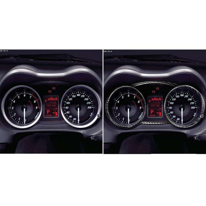 4 PCS Car Carbon Fiber Speedometer Decorative Sticker for Mitsubishi Lancer EVO 2008-2015, Left and