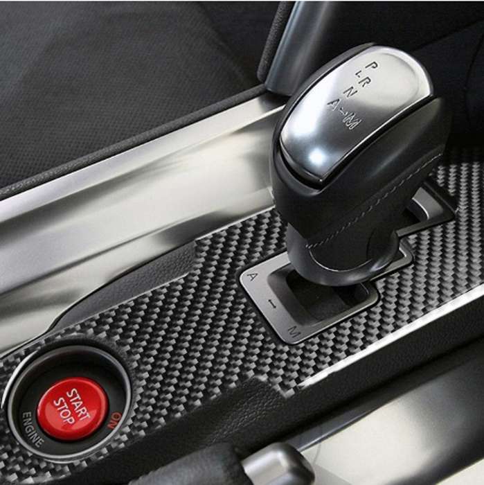 Car Carbon Fiber Gear Shift Panel Decorative Sticker for Nissan GTR R35 2008-2016, Left and Right Dr