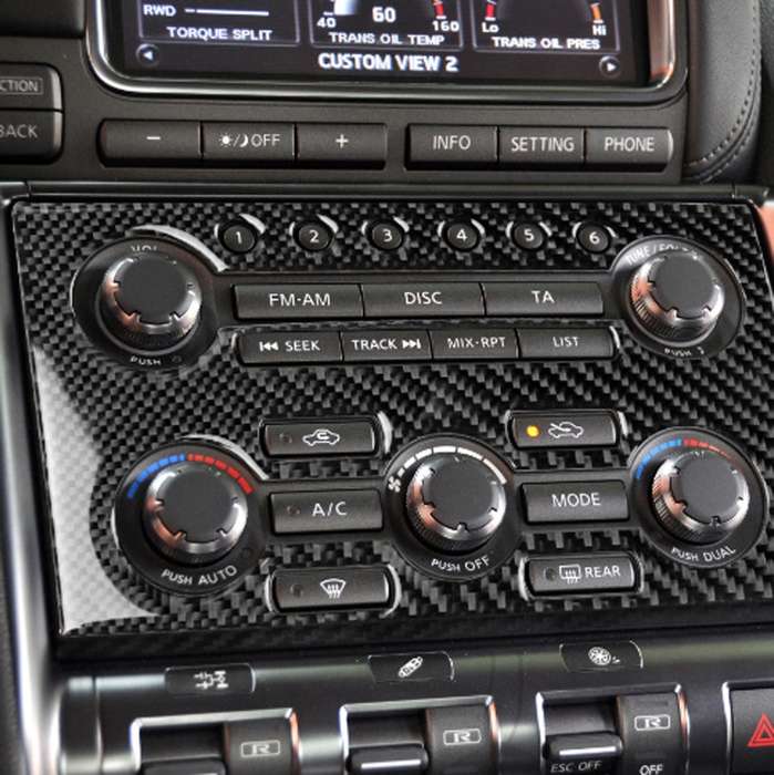 Car Carbon Fiber Instrument Control Panel Decorative Sticker for Nissan GTR R35 2008-2016, Left Driv