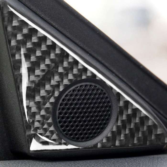 4 PCS Car Carbon Fiber Door Horn + Window Air Outlet Decorative Sticker for Nissan GTR R35 2008-2020