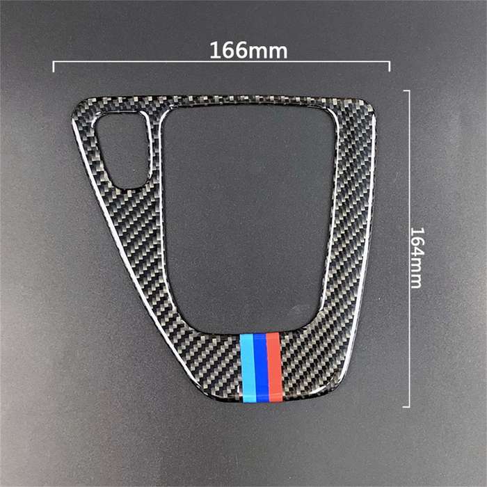 Three Color Carbon Fiber Car Left Driving Gear Panel Decorative Sticker for BMW E90 / E92 2005-2012,
