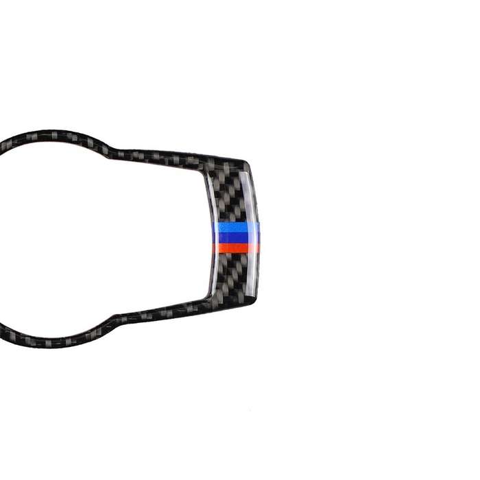 Three Color Carbon Fiber Car Headlight Switch Decorative Sticker for BMW E90 / E92 / E93 2005-2012