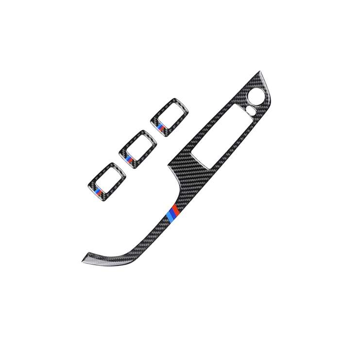 4 PCS Three Color Carbon Fiber Car Left Driving Lifting Panel Decorative Sticker without Folding for