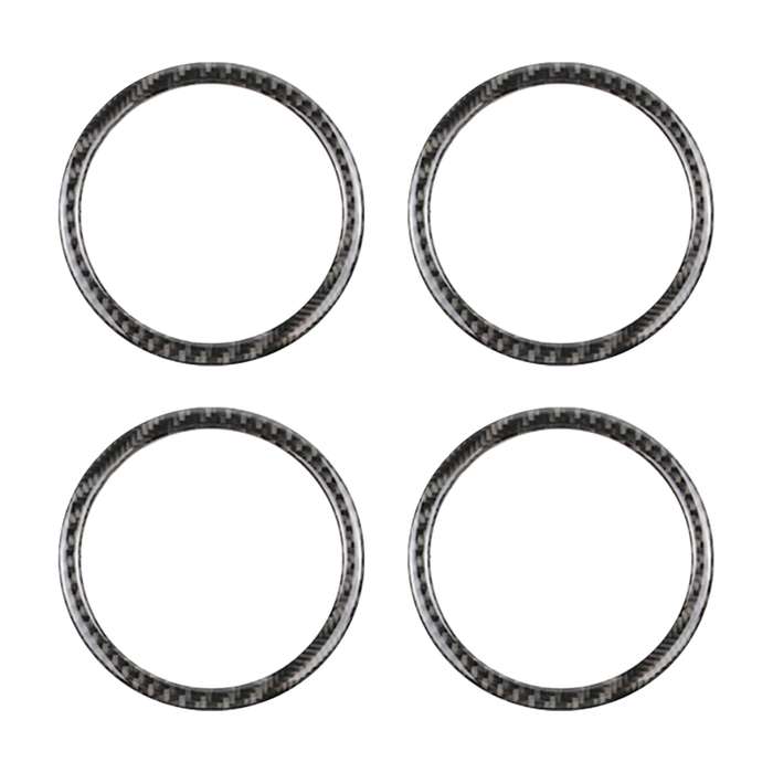 4 PCS Carbon Fiber Car Horn Ring Decorative Sticker for BMW F30 2013-2018 / F34 2013-2017