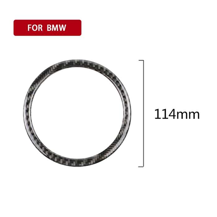 4 PCS Carbon Fiber Car Horn Ring Decorative Sticker for BMW F30 2013-2018 / F34 2013-2017