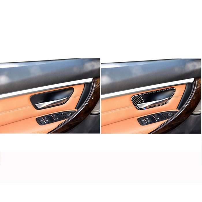 Three Color Carbon Fiber Car Door Bowl Decorative Sticker for BMW F30 2013-2018 / F34 2013-2017