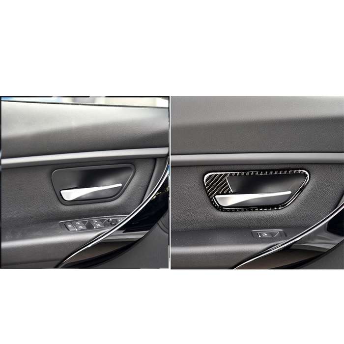 Three Color Carbon Fiber Car Door Bowl Decorative Sticker for BMW F30 2013-2018 / F34 2013-2017