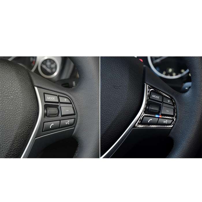 Three Color Carbon Fiber Car Steering Wheel Key Frame Decorative Sticker for BMW F20 2012-2018 / F21
