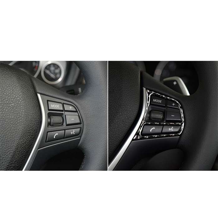 Three Color Carbon Fiber Car Steering Wheel Key Frame Decorative Sticker for BMW F20 2012-2018 / F21