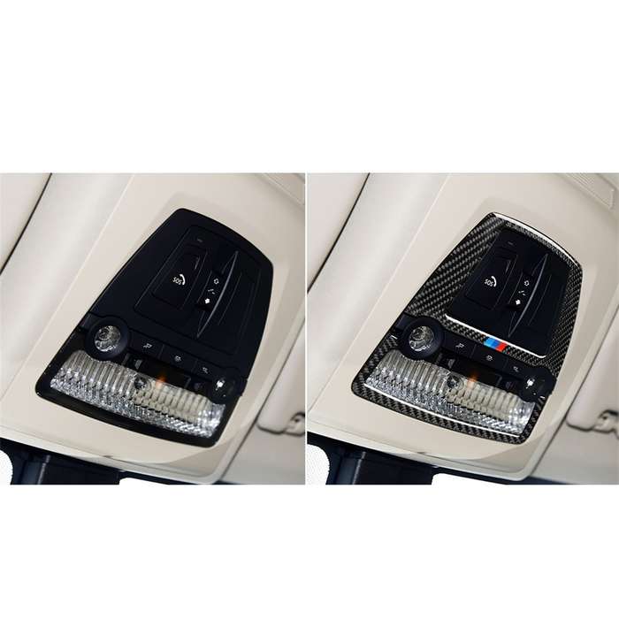 Carbon Fiber Car Reading Lamp Panel Decorative Sticker for BMW 5 Series F10 2011-2017 / F07 2010-201