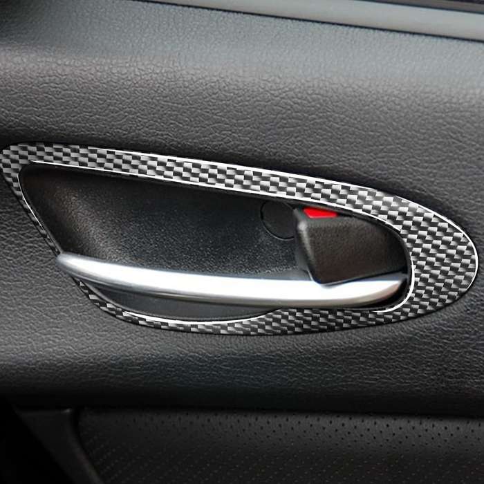 2 PCS Car Carbon Fiber Door Handle Decorative Sticker for Mazda RX8 2004-2008, Left and Right Drive