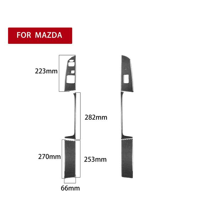 6 in 1 Car Carbon Fiber Left and Right Driving Seat Lift Decorative Sticker for Mazda RX8 2004-2008,