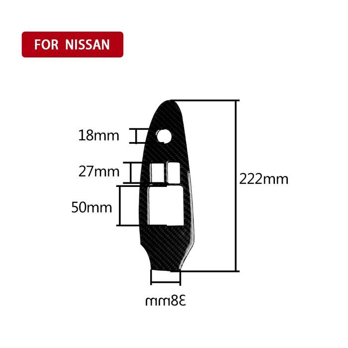 Car Carbon Fiber Main Driving Side Door Lift Control Decorative Sticker for Nissan 370Z Z34 2009-, R