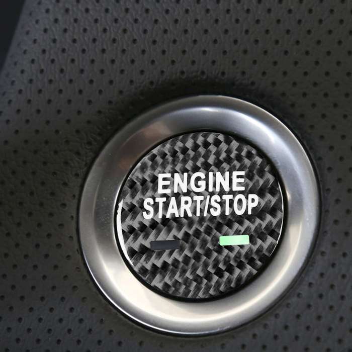 Car Carbon Fiber Engine Start Button Decorative Cover Trim for Cadillac XTS (Red)