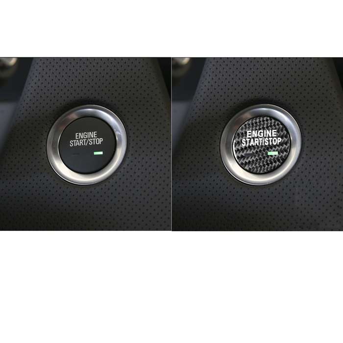 Car Carbon Fiber Engine Start Button Decorative Cover Trim for Cadillac XTS (Red)