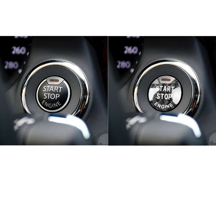 Car Carbon Fiber Engine Start Button Decorative Cover Trim for Nissan / Infiniti (Red)