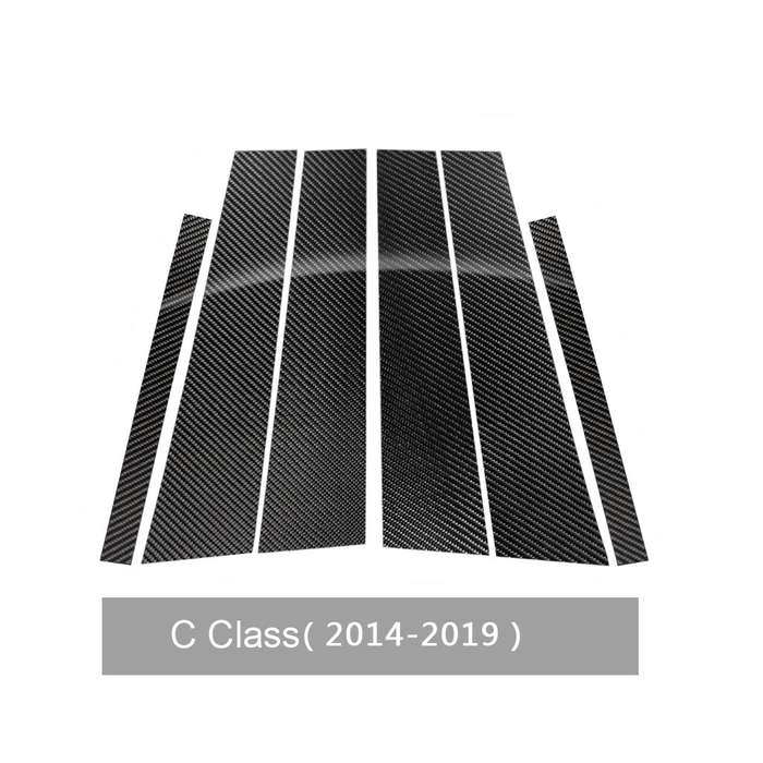 Car Carbon Fiber B Pillar Decorative Sticker for Mercedes-Benz C-Class 2014-2019, Left and Right Dri
