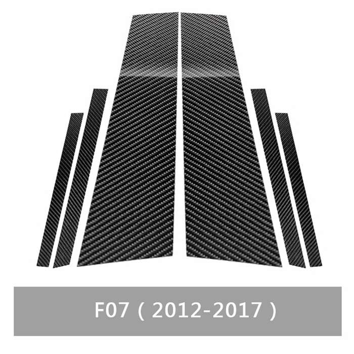 Car Carbon Fiber B Pillar Decorative Sticker for BMW 5GT F07 2012-2017, Left and Right Drive Univers