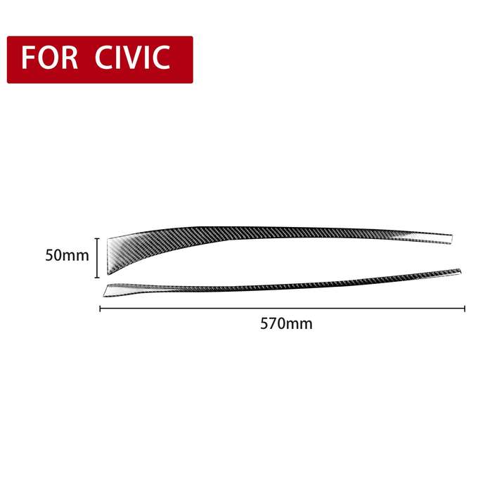 2 in 1 Car Carbon Fiber Front Passenger Seat Decorative Stripe for Honda Civic 8th Generation 2006-2