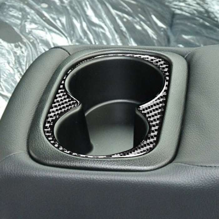 Car Carbon Fiber Rear Water Cup Holder Decorative Sticker for Honda Civic 8th Generation 2006-2011,