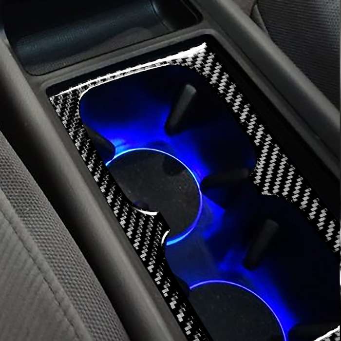 Car Carbon Fiber Water Cup Holder Decorative Sticker for Honda Civic 8th Generation 2006-2011, Left