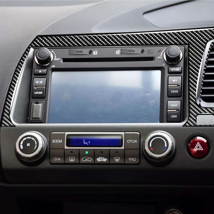 Car Carbon Fiber Navigation Panel Decorative Sticker for Honda Civic 8th Generation 2006-2011, Right