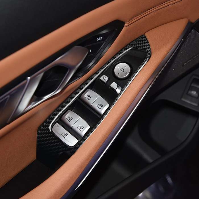 4 in 1 Car Carbon Fiber Window Glass Lift Decorative Sticker for BMW 3 Series G20/G28/325Li/330d/335