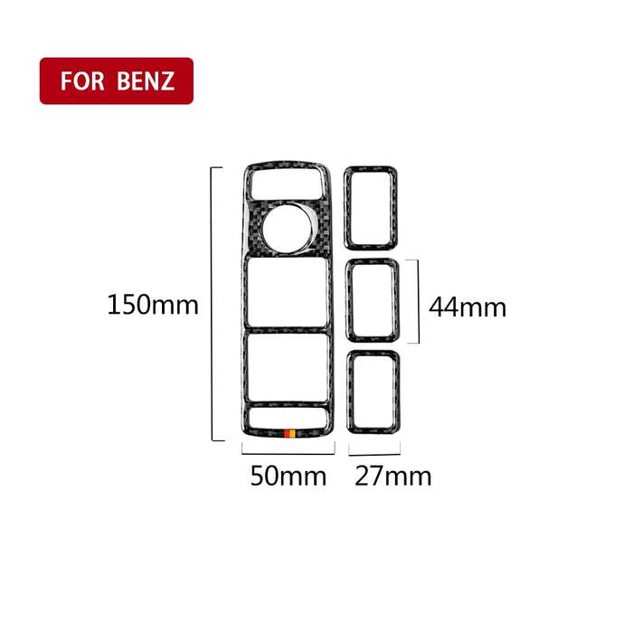 Car Carbon Fiber German Color Window Lift Panel Decorative Sticker for Mercedes-Benz GL 2013-2016/ML