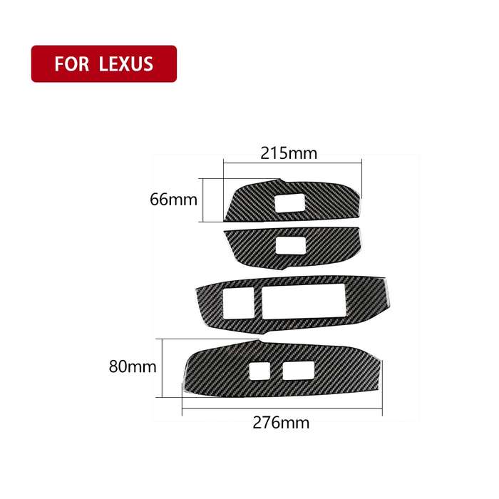 Car Carbon Fiber Window Glass Lift Decorative Sticker for Lexus NX200 / 200t / 300h 2014-2021, Right