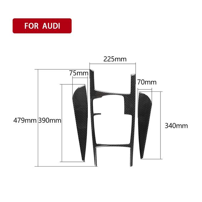 Car Carbon Fiber Gear Shift Position + Side Panel Decorative Sticker for Audi A6 2005-2011, Left Dri