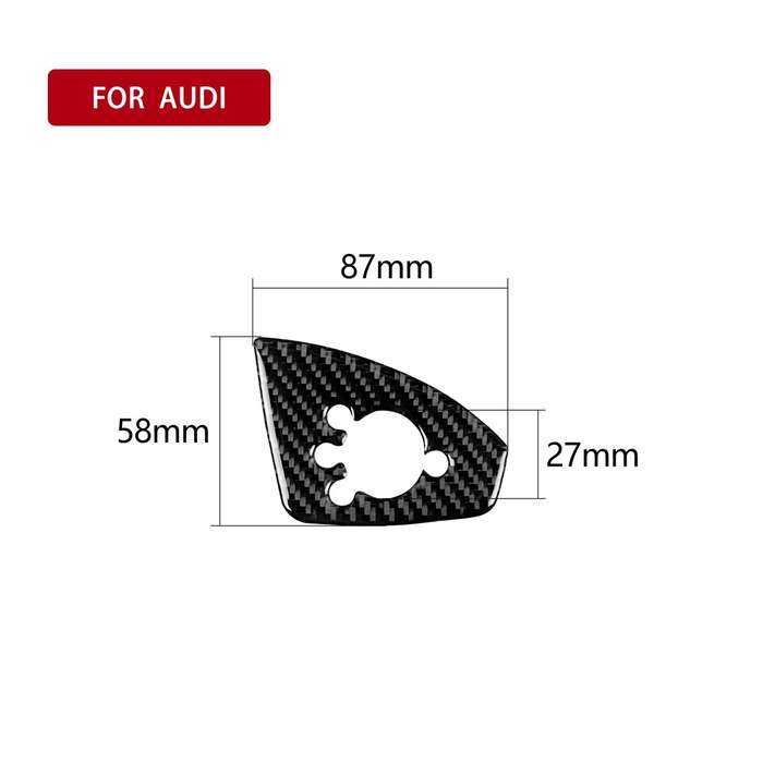Car Carbon Fiber Door Button Decorative Sticker for Audi TT 8n 8J MK123 TTRS 2008-2014, Left Drive,
