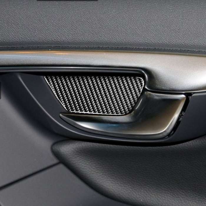 4 PCS Car Carbon Fiber Inner Door Bowl Decorative Stickers for Volvo V60 2010-2017 / S60 2010-2018,