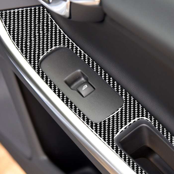 4 PCS Car Carbon Fiber Window Lifting Panel Decorative Stickers for Volvo V60 2010-2017 / S60 2010-2