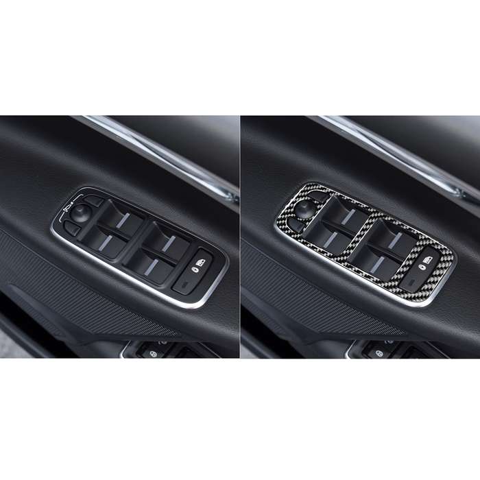 4 in 1 Car Carbon Fiber Lifting Panel Decorative Stickers for Jaguar F-PACE X761 XE X760 2016-2020,