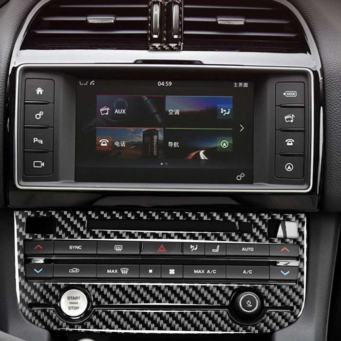 Car Carbon Fiber Air Conditioning Panel Decorative Stickers for Jaguar F-PACE X761 XE X760 XF X260 2