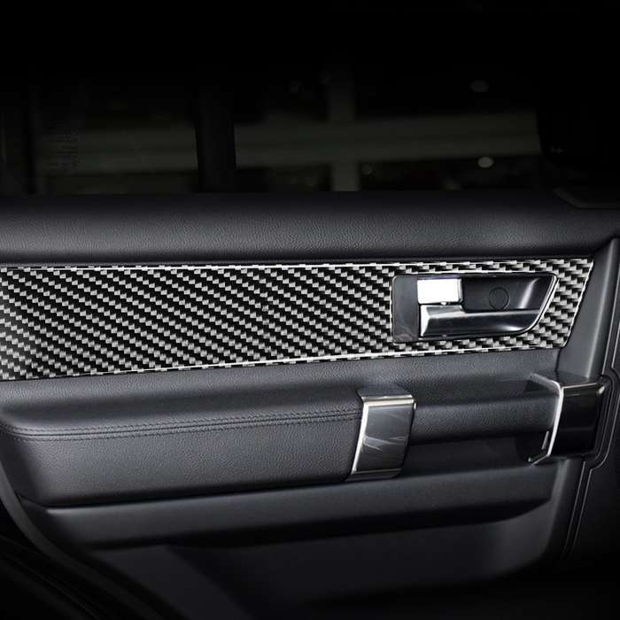 4 PCS Car Carbon Fiber Door Inner Handle Decorative Sticker for Land Rover Discovery 4 2010-2016, Le