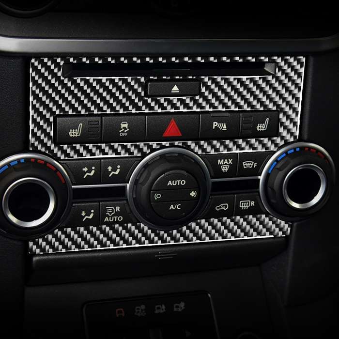Car Carbon Fiber Central Control CD Panel Decorative Sticker for Land Rover Discovery 4 2010-2016, L