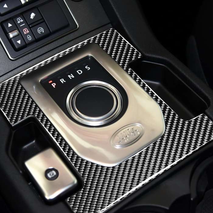 Car Carbon Fiber Gearshift Panel Decorative Sticker for Land Rover Discovery 4 2010-2016, Left and R