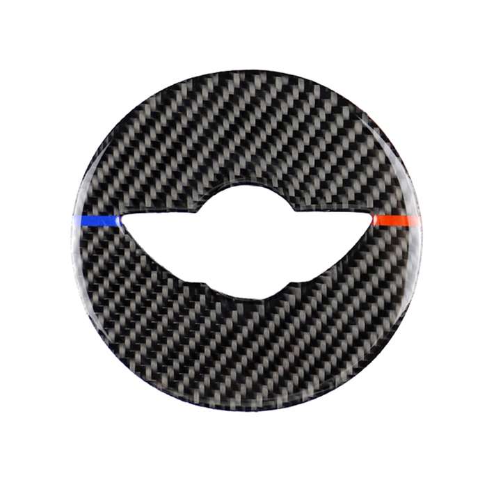 Red Blue Color Car Steering Wheel Logo R Chassis Carbon Fiber Decorative Sticker for BMW MINI R55 /