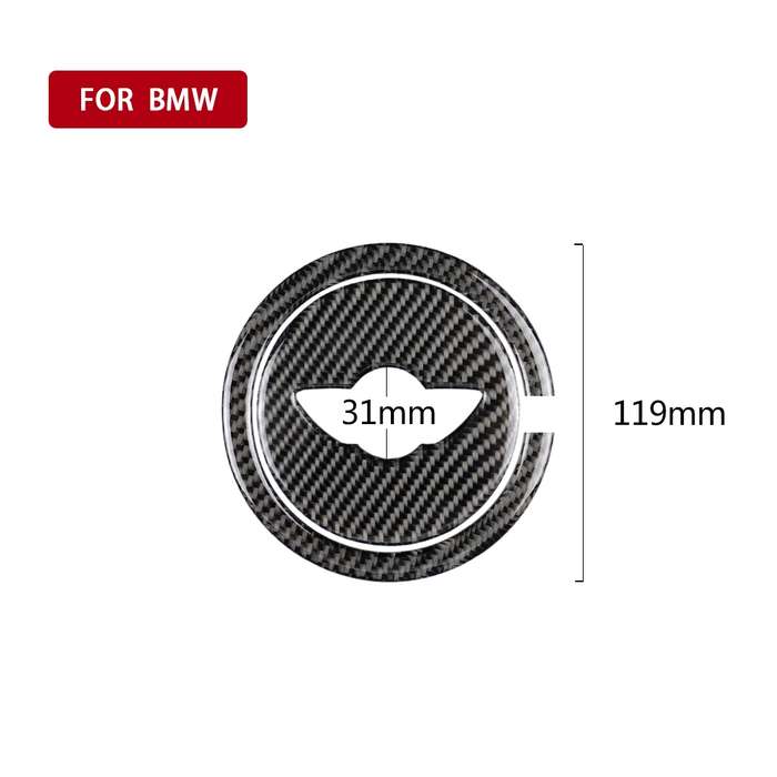 2 PCS Car Steering Wheel R Chassis Carbon Fiber Decorative Sticker for BMW MINI R55 / R56 / Countrym