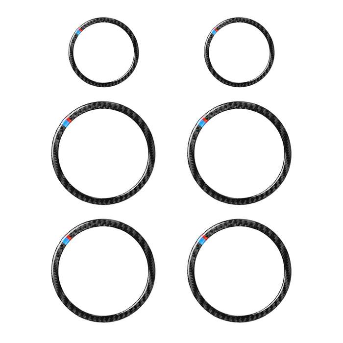 6 in 1 Car Carbon Fiber Tricolor Horn Ring Decorative Sticker for BMW 2008-2013 E70 / 2008-2014 E71,