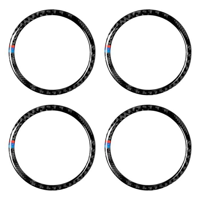 4 in 1 Car Carbon Fiber Tricolor Horn Ring Decorative Sticker for BMW 2008-2013 E70 / 2008-2014 E71,