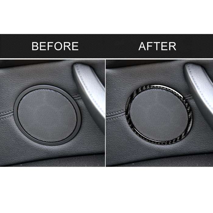 4 in 1 Car Carbon Fiber Solid Color Horn Ring Decorative Sticker for BMW 2008-2013 E70 / 2008-2014 E
