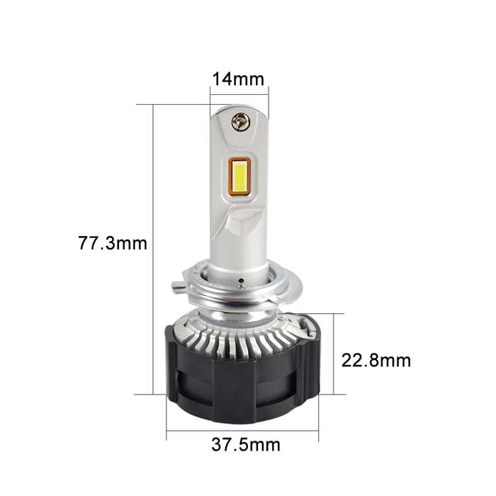 2 PCS P18 H7 DC11-30V 52W 6500K 6500LM Car LED Headlight Lamps