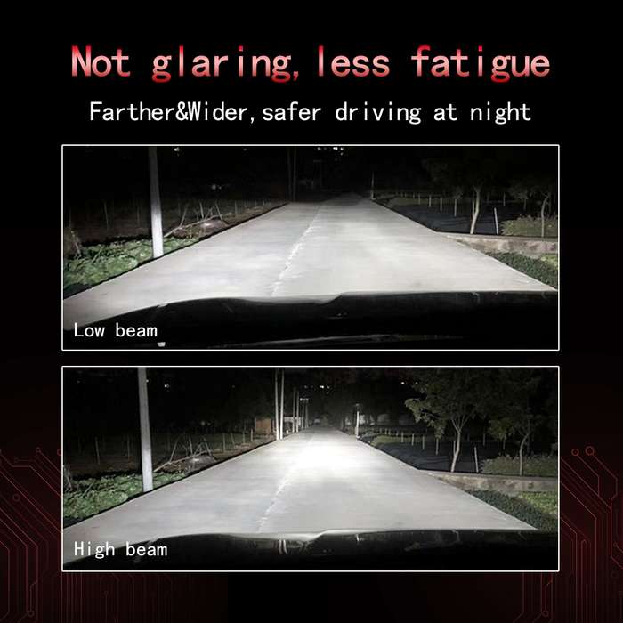 2 PCS P18 H7 DC11-30V 52W 6500K 6500LM Car LED Headlight Lamps